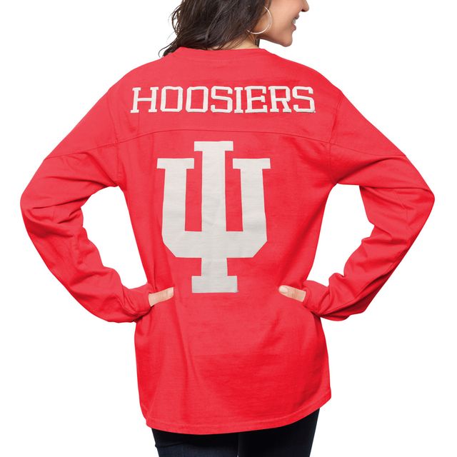 Pressbox Crimson Indiana Hoosiers The Big Shirt T-shirt à manches longues surdimensionné pour femme