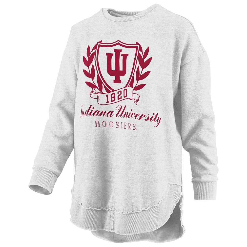 Sweat-shirt à enfiler poncho chiné Indiana Hoosiers Field Day Melange pour femme Pressbox Heather Grey
