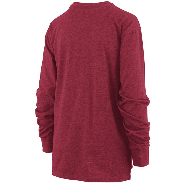 T-shirt à manches longues Pressbox Heathered Crimson Indiana Hoosiers Two-Hit Canyon pour femme