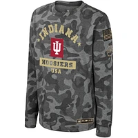 Youth Colosseum Camo Indiana Hoosiers OHT Military Appreciation Dark Star Long Sleeve T-Shirt