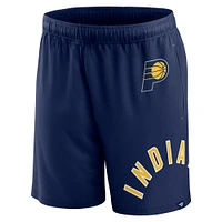 Short en maille à lancer franc Fanatics Navy Indiana Pacers pour hommes