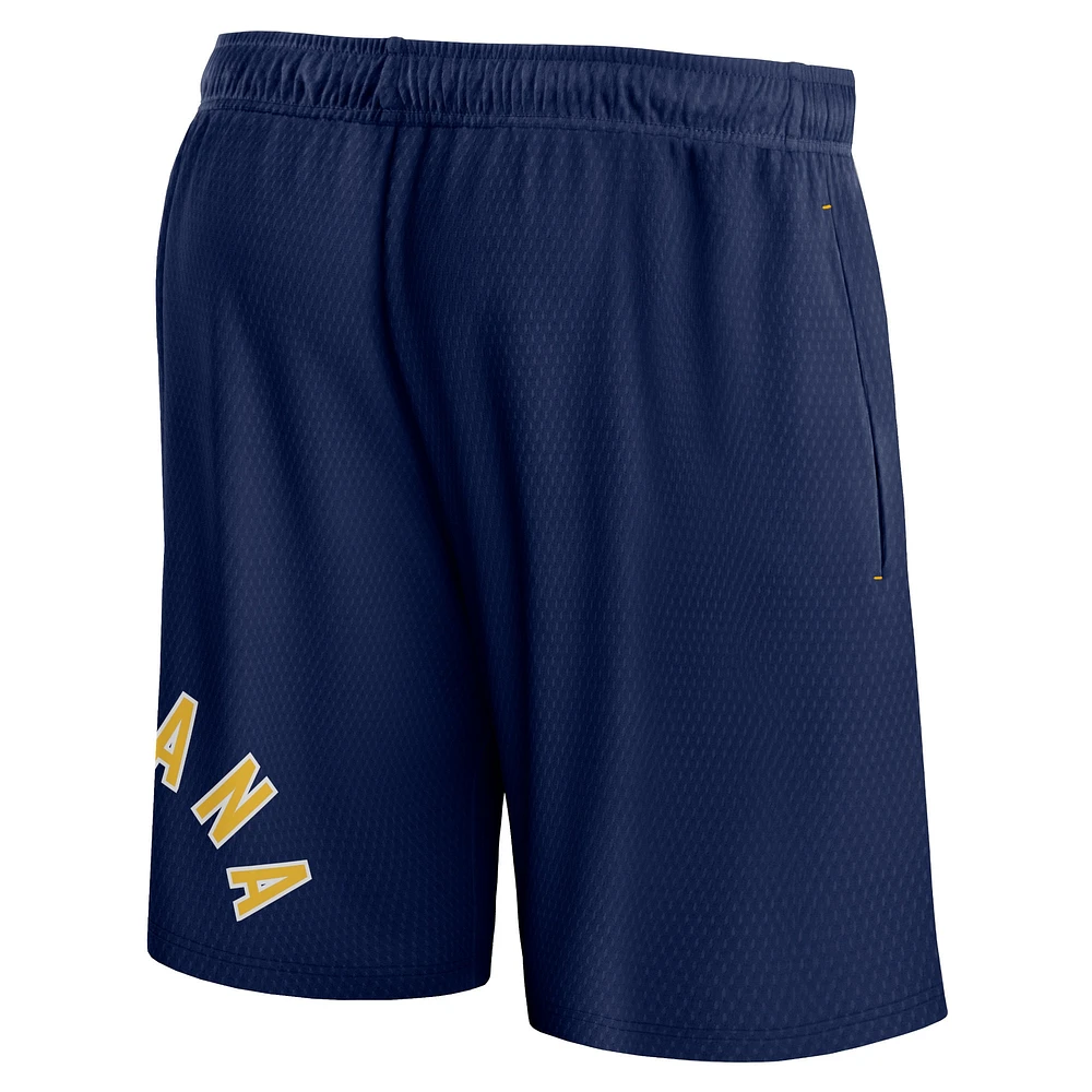 Short en maille à lancer franc Fanatics Navy Indiana Pacers pour hommes