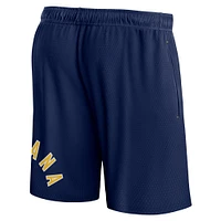 Short en maille à lancer franc Fanatics Navy Indiana Pacers pour hommes