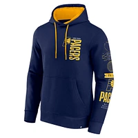 Men's Fanatics Navy Indiana Pacers Game Time Crossover Pullover Hoodie