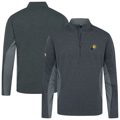 Men's Levelwear Heather Black Indiana Pacers Waffle Insignia 2.0 Quarter-Zip Top