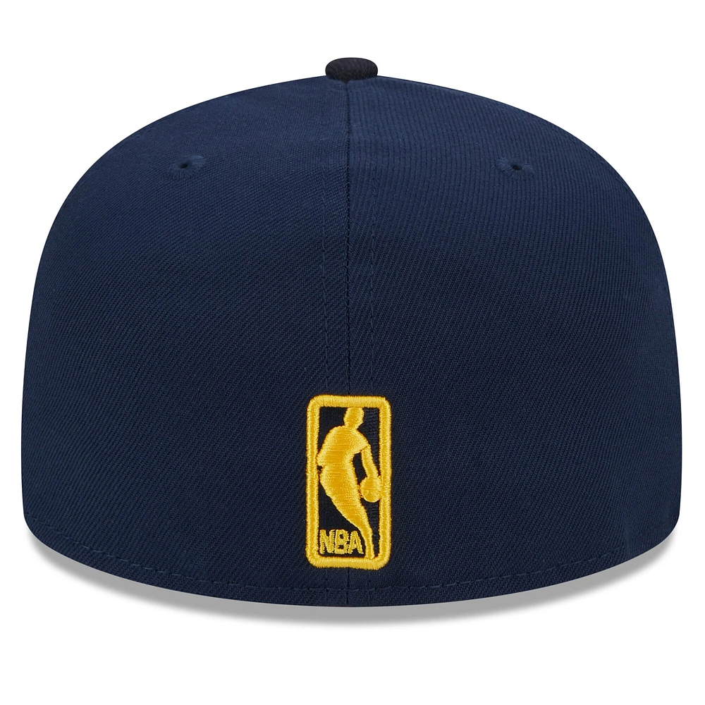 Men's New Era Navy Indiana Pacers  Rally Drive Checkerboard 59FIFTY Crown Fitted Hat
