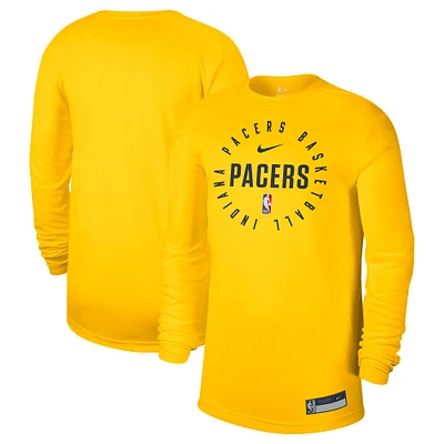 Men's Nike Gold Indiana Pacers 2024/25 Legend On-Court Practice Long Sleeve T-Shirt