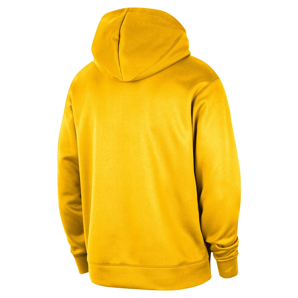 Men's Nike Gold Indiana Pacers 2024/25 Spotlight On-Court Practice Performance Pullover Hoodie