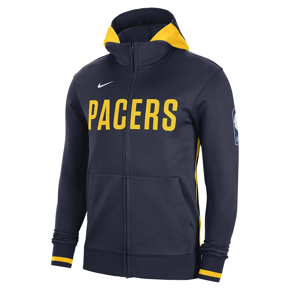 Men's Nike Navy Indiana Pacers Authentic Showtime Performance Full-Zip Hoodie