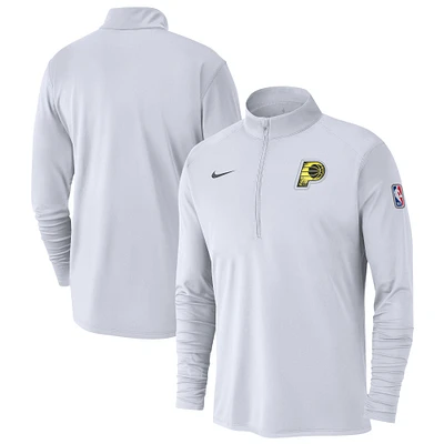 Haut Nike blanc à demi-zip pour homme Indiana Pacers 2024/25 City Edition Authentic Coaches Performance