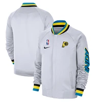 Veste Nike blanche à fermeture éclair intégrale pour homme Indiana Pacers 2024/25 City Edition Authentic Showtime Performance