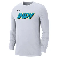 Men's Nike White Indiana Pacers 2024/25 City Edition Essential Logo Long Sleeve T-Shirt