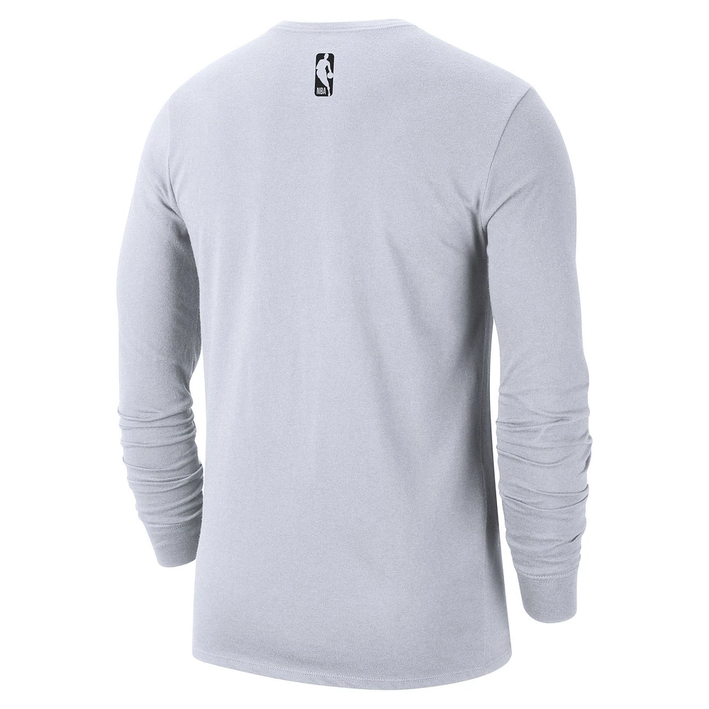 Men's Nike White Indiana Pacers 2024/25 City Edition Essential Logo Long Sleeve T-Shirt