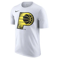 T-shirt Nike blanc avec logo Essential City Edition Indiana Pacers 2024/25 pour homme