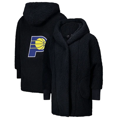 Sweat à capuche ouvert surdimensionné noir des Indiana Pacers par Jill Martin, le meilleur transat du monde