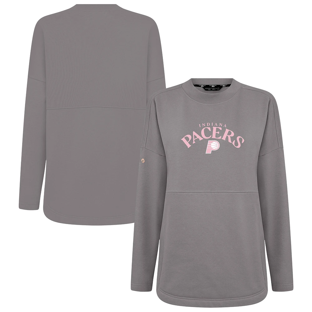 Women's Levelwear Gray Indiana Pacers Mother's Day Beaudry Arched Pullover Sweatshirt