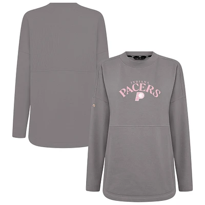 Women's Levelwear  Gray Indiana Pacers Mother's Day Beaudry Arched Pullover Sweatshirt