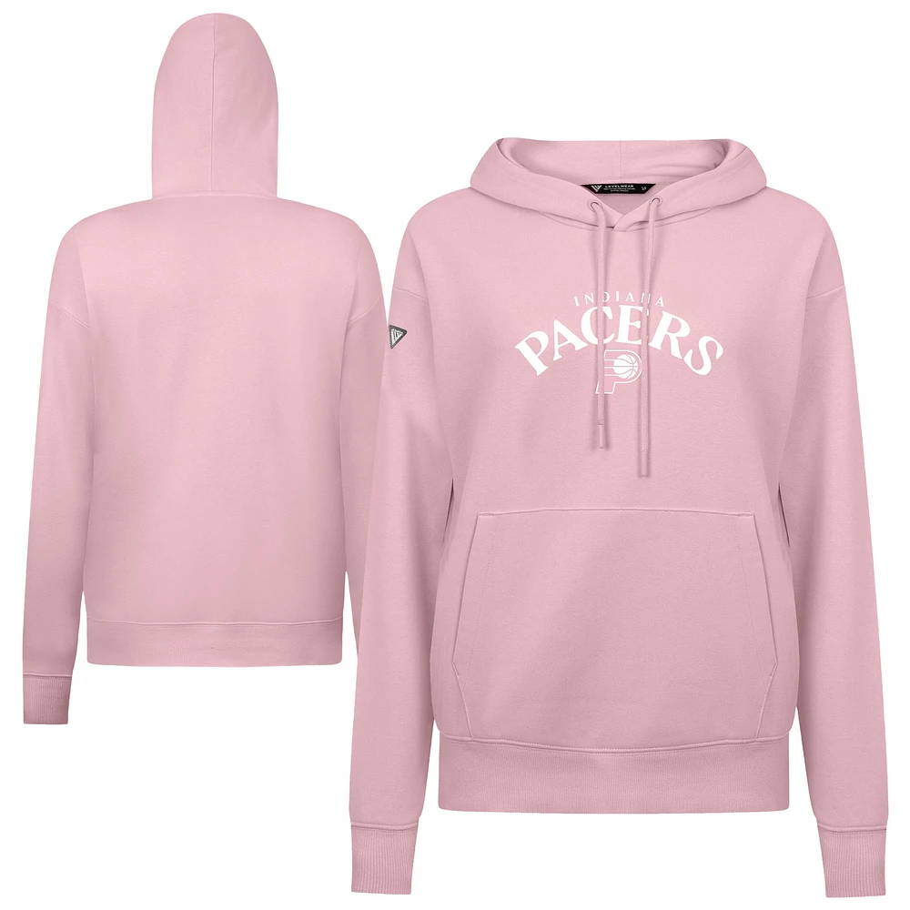 Women's Levelwear Light Pink Indiana Pacers Mother's Day Adorn Arched Pullover Hoodie