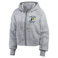 Women's WEAR by Erin Andrews Heather Gray Indiana Pacers Speckled Radiator Full-Zip Hoodie