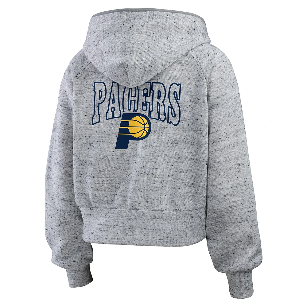 Women's WEAR by Erin Andrews Heather Gray Indiana Pacers Speckled Radiator Full-Zip Hoodie