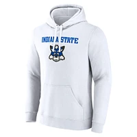 Men's Fanatics  White Indiana State Sycamores Primary Logo Pullover Hoodie