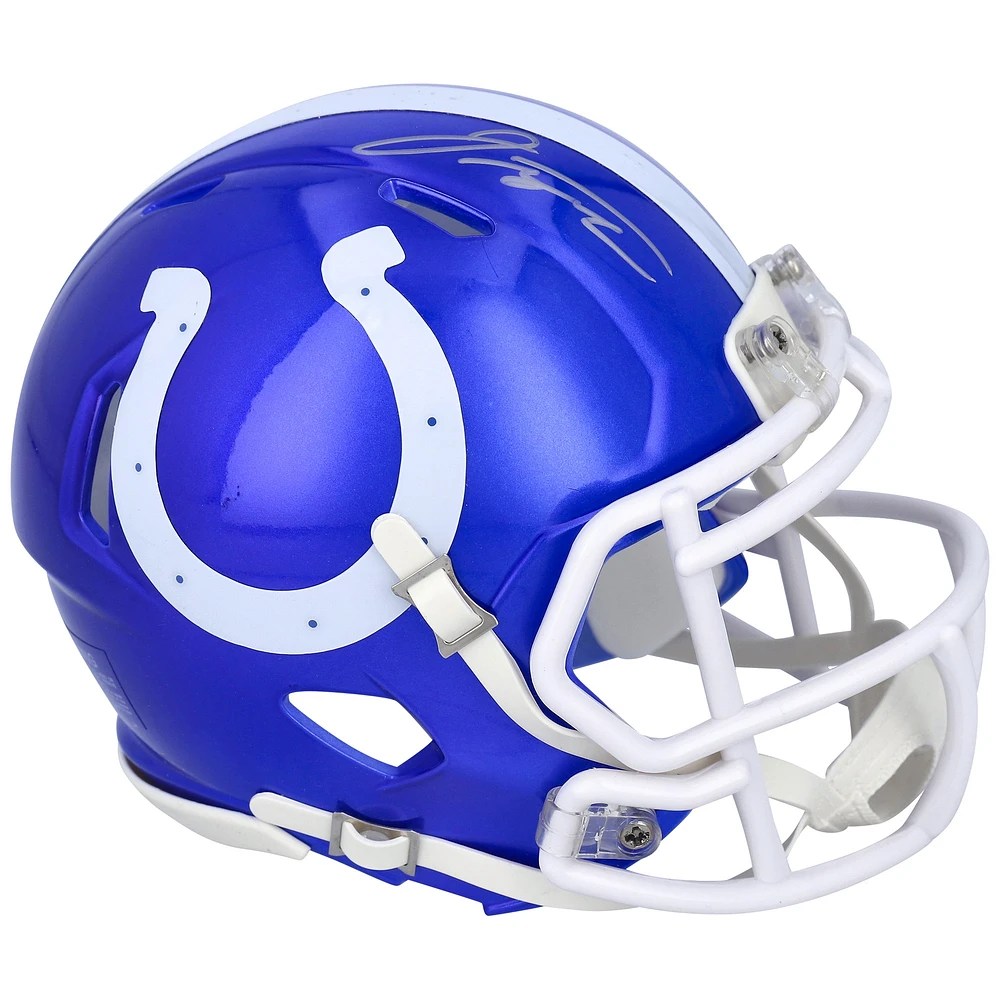 Casque Riddell Flash Alternate Speed Mini autographié par Jonathan Taylor Indianapolis Colts
