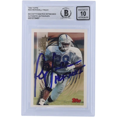 Marshall Faulk Indianapolis Colts Autographed 1994 Topps #445 Beckett Fanatics Witnessed Authenticated 10 Rookie Card with "HOF 20XI" Inscription