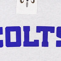 Men's '47 Indianapolis Colts Heather Gray Gridiron Lace-Up Pullover Hoodie