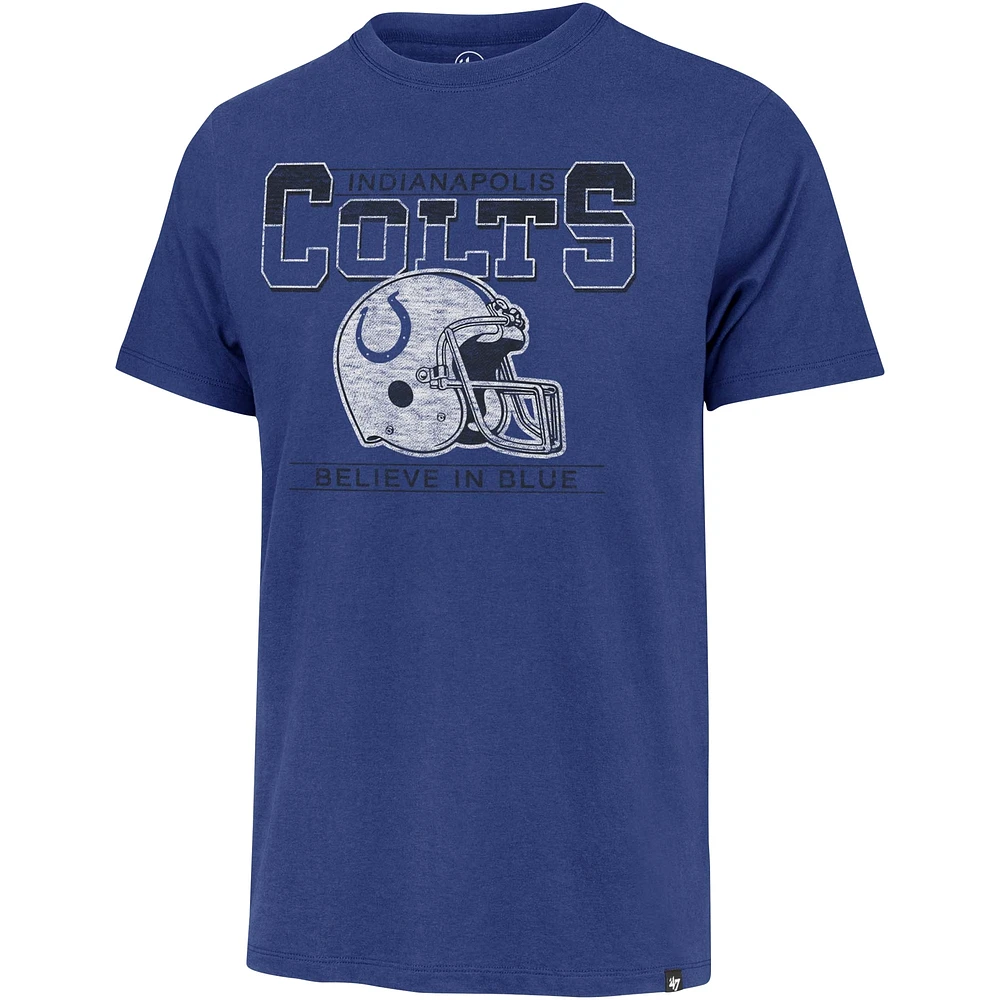 Men's '47 Royal Indianapolis Colts Gridiron Classics Time Lock Franklin T-Shirt