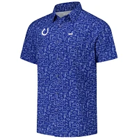 Men's Columbia PFG Royal Indianapolis Colts Super Slack Tide Omni-Wick Button-Up Shirt