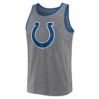 Débardeur primaire Fanatics Heather Grey Indianapolis Colts pour hommes