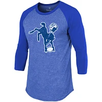 Men's Fanatics Quenton Nelson Royal Indianapolis Colts Team Player Name & Number Tri-Blend Raglan 3/4-Sleeve T-Shirt