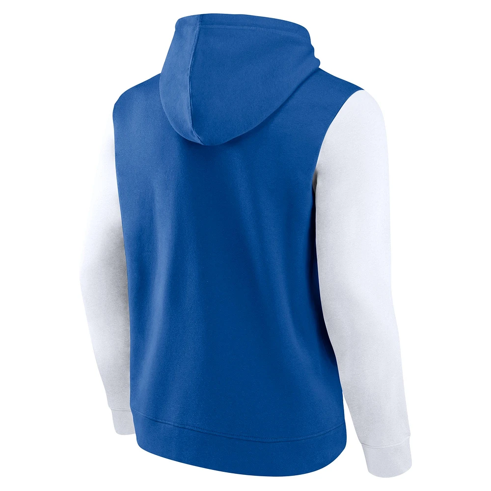 Sweat à capuche Fanatics Royal/White Indianapolis Colts Outline pour homme