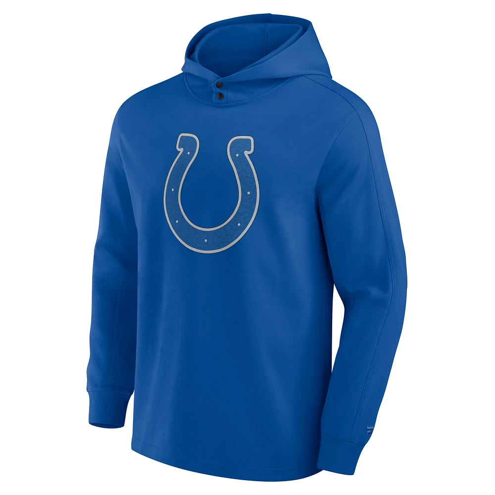 Men's Fanatics Royal Indianapolis Colts Elements Blaze Tri-Blend Long Sleeve Hoodie T-Shirt