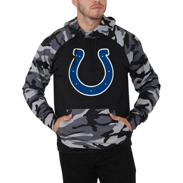 FOCO Indianapolis Colts Raglan noir/camouflage pour homme - Chandail à capuchon