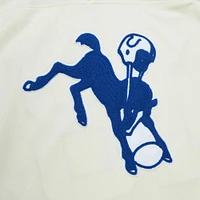 Men's Mitchell & Ness Peyton Manning Cream Indianapolis Colts Chainstitch Legacy Jersey