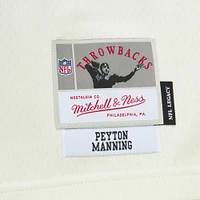 Men's Mitchell & Ness Peyton Manning Cream Indianapolis Colts Chainstitch Legacy Jersey
