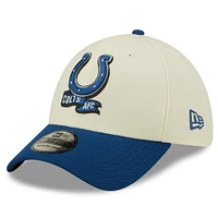 Men's New Era Cream/Royal Indianapolis Colts 2022 Sideline - 39THIRTY 2-Tone Flex Hat