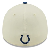 Men's New Era Cream/Royal Indianapolis Colts 2022 Sideline - 39THIRTY 2-Tone Flex Hat
