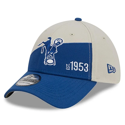 Casquette Flex New Era pour homme, crème/Royal Indianapolis Colts 2023 Sideline Historic 39THIRTY