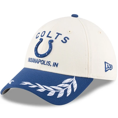 Casquette New Era 39THIRTY Flex crème/bleu royal pour homme, Indianapolis Colts, draft NFL 2025