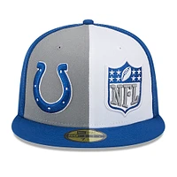 Men's New Era  Gray/Royal Indianapolis Colts 2023 Sideline 59FIFTY Fitted Hat