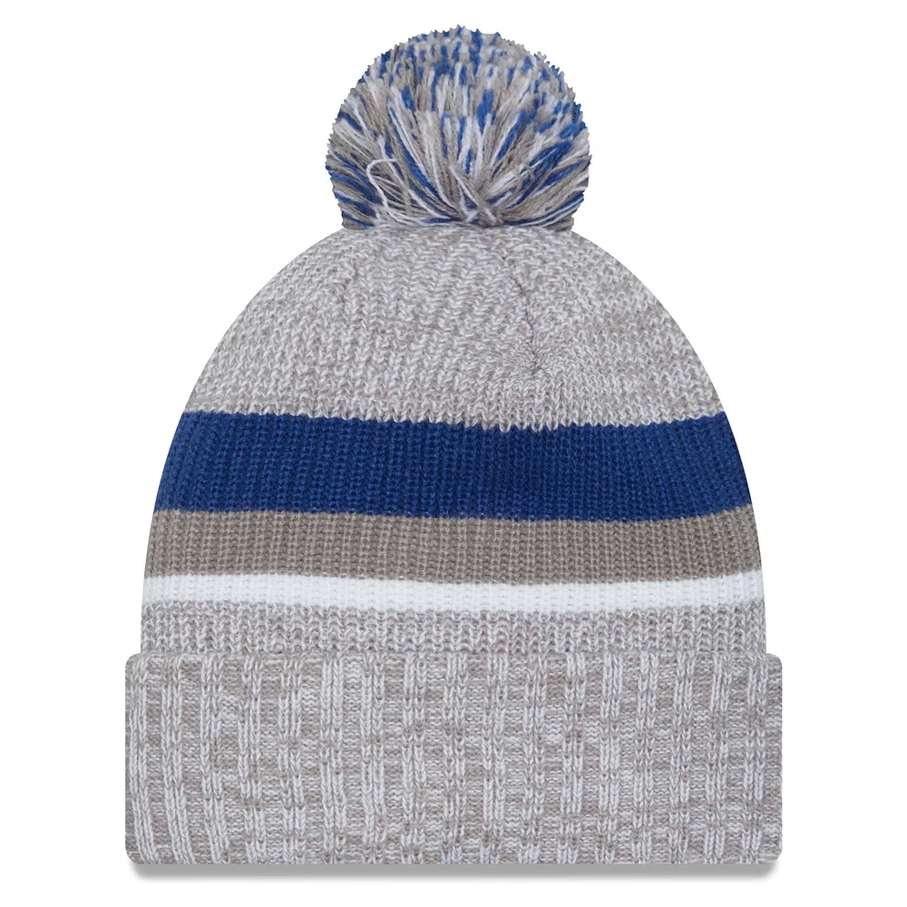 Men's New Era Heather Gray Indianapolis Colts Cuffed Knit Hat with Pom