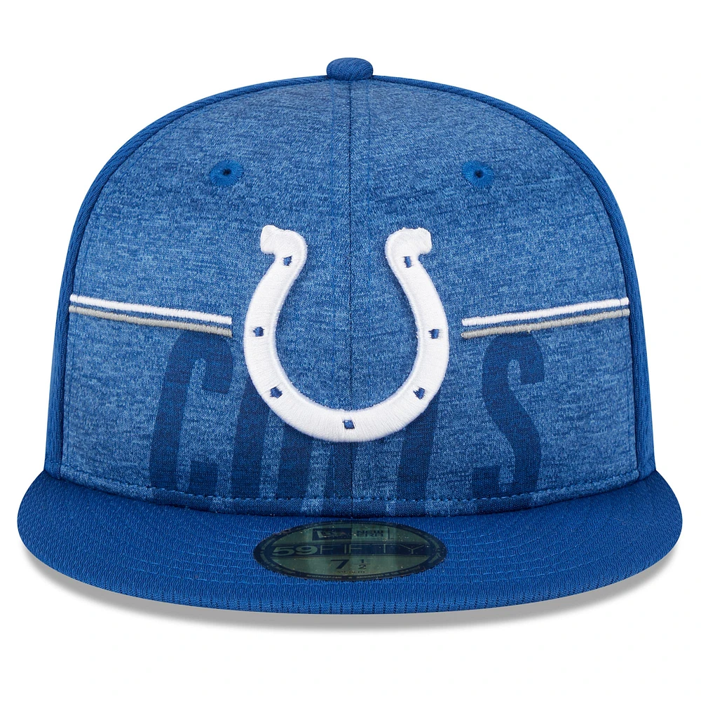 Men's New Era Royal Indianapolis Colts 2023 NFL Training Camp 59FIFTY Fitted Hat