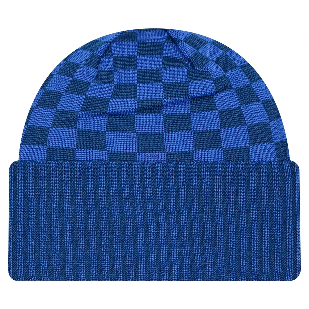 Men's New Era Royal Indianapolis Colts Checkered Cuffed Knit Hat