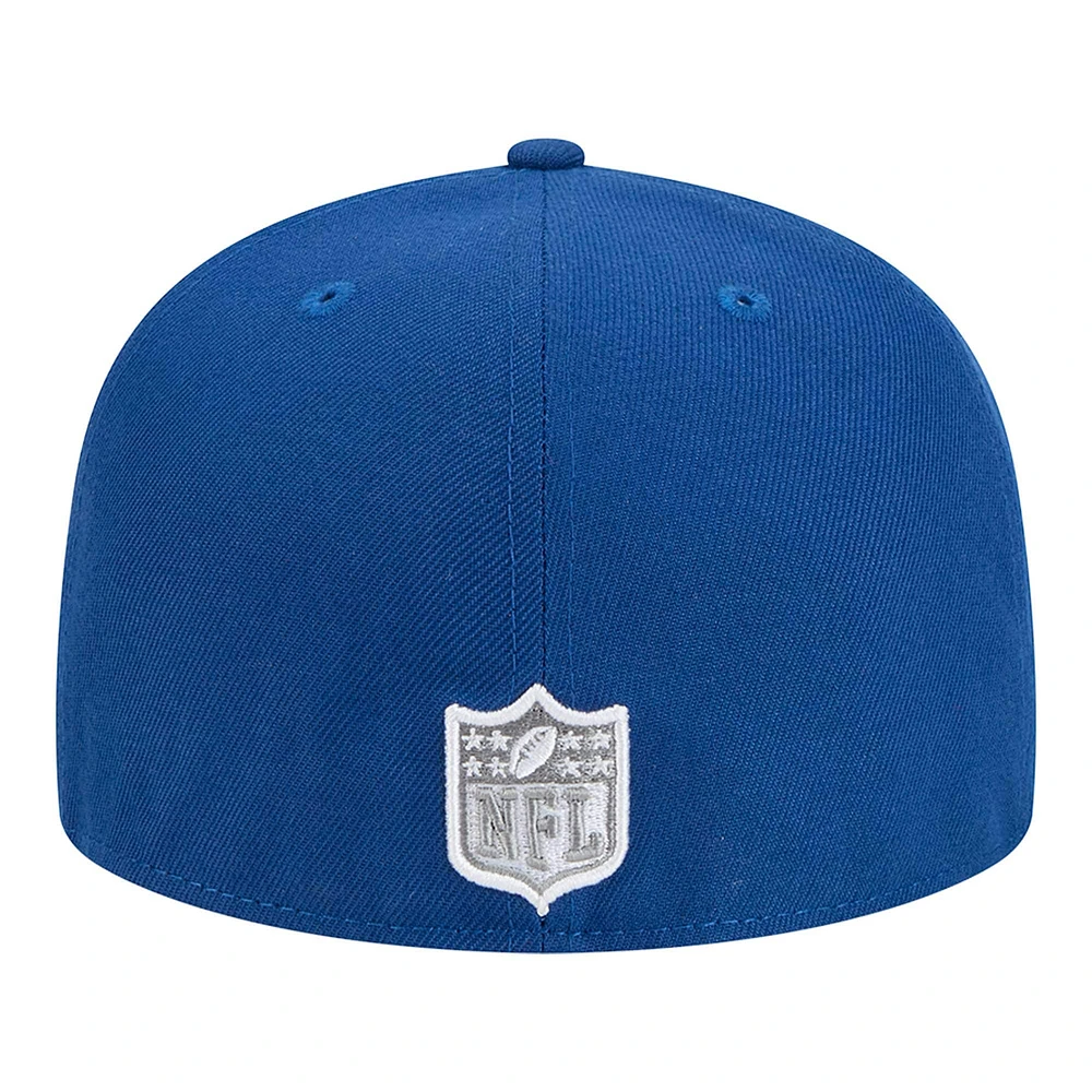 Men's New Era Royal Indianapolis Colts  Script Sided 59FIFTY Fitted Hat