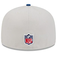 Men's New Era Stone/Royal Indianapolis Colts 2024 Sideline Historic 59FIFTY Fitted Hat