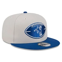 Men's New Era Stone/Royal Indianapolis Colts 2024 Sideline Historic 9FIFTY Snapback Hat