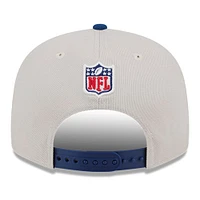 Men's New Era Stone/Royal Indianapolis Colts 2024 Sideline Historic 9FIFTY Snapback Hat