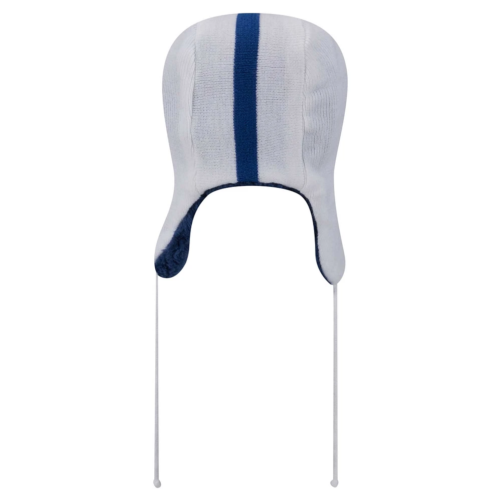 Men's New Era White Indianapolis Colts Helmet Head Trapper Knit Hat